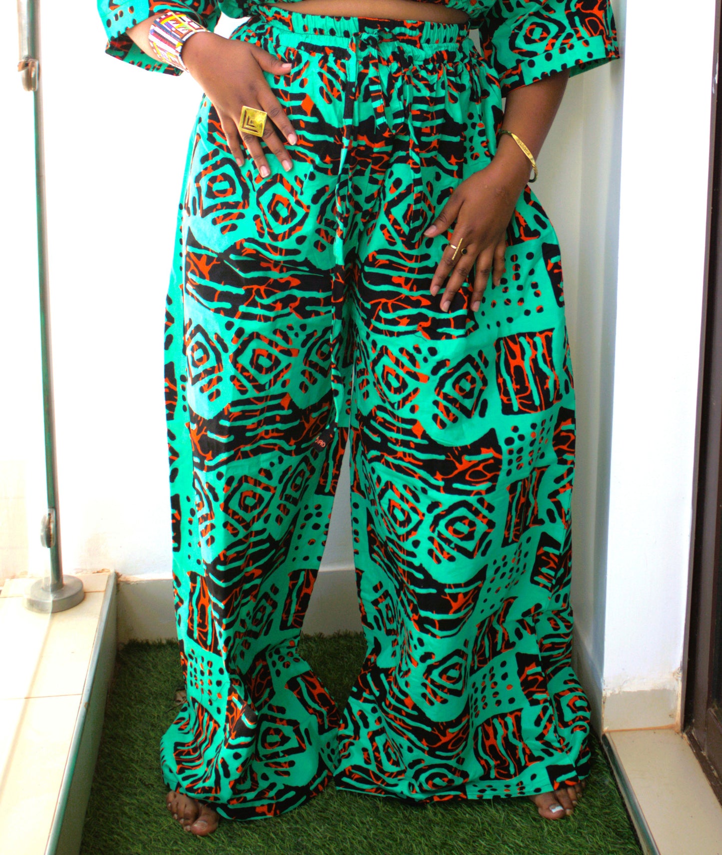 Emerald Kente Two-Piece Set