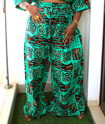 Emerald Kente Two-Piece Set