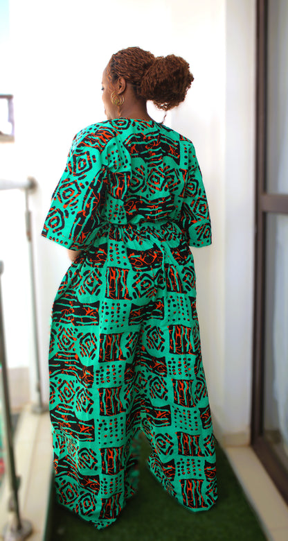 Emerald Kente Two-Piece Set