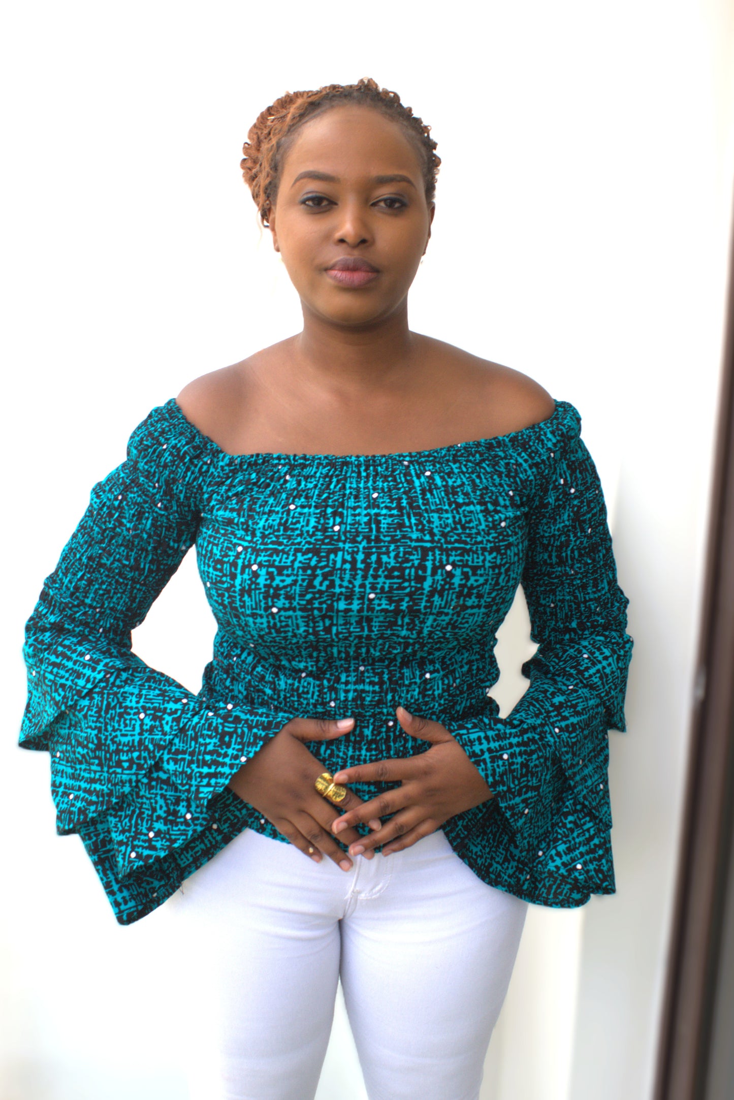 Celeste Smocked Tiered-Sleeve Top