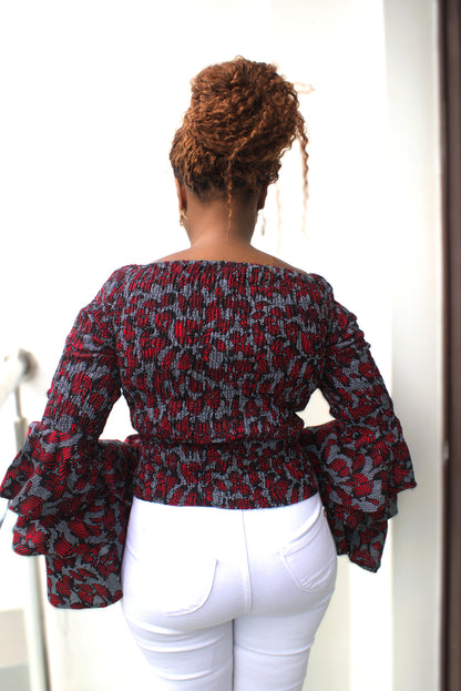 Amara Tiered Bell-Sleeve Top
