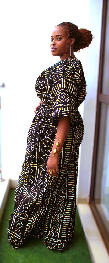 Onyx & Gold Bogolan Two-Piece Set