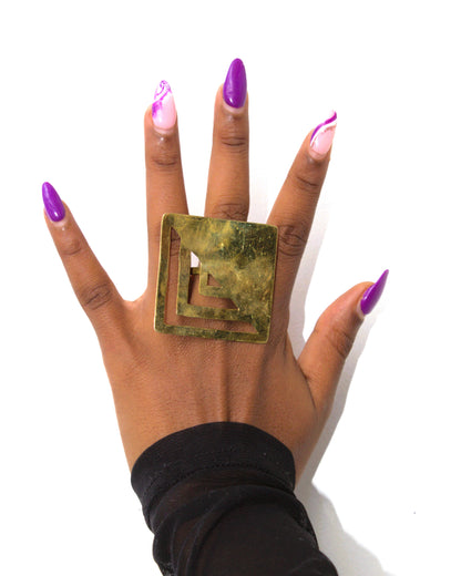 Golden Pyramid Ring