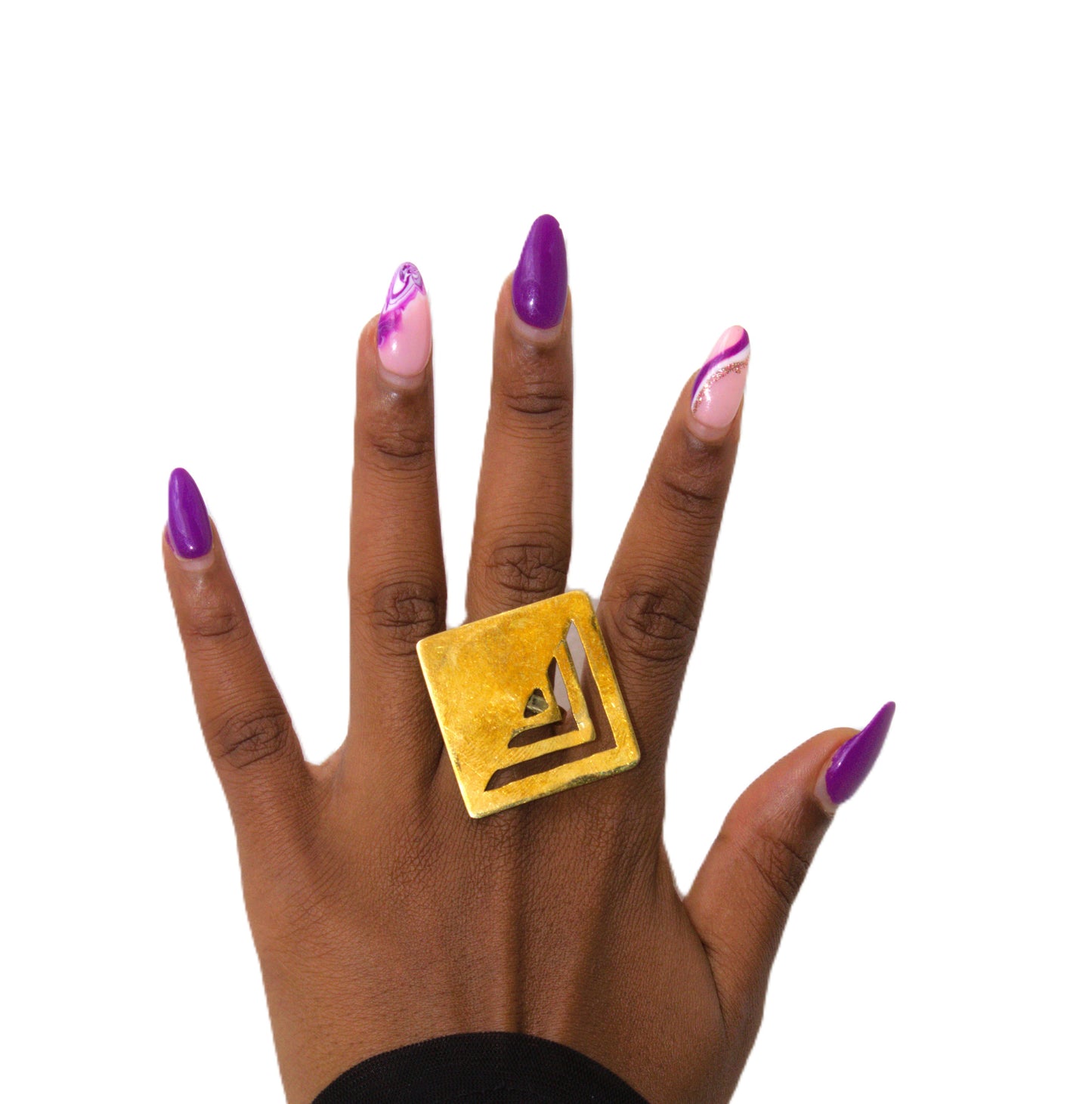 Golden Pyramid Ring