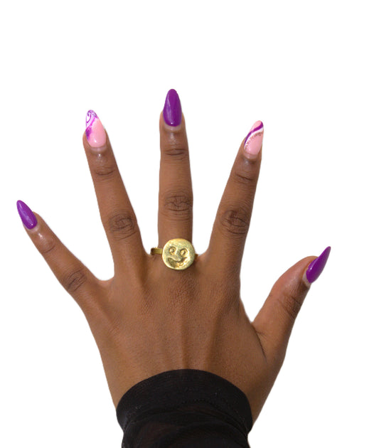 Golden Face Ring
