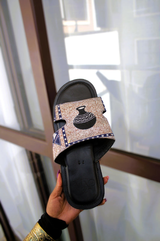 Men's "H" Strap Slide Sandals