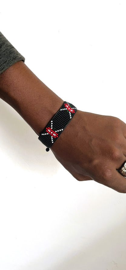 Kenyan Flag Beaded Bracelet